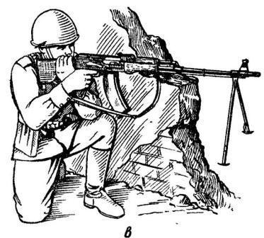 Рис. 79. Положение при стрельбе с упора: