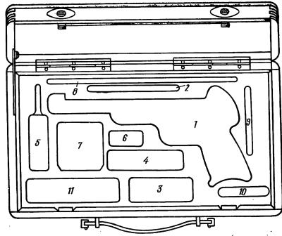 Рис. 5. Футляр для укладки пистолета первых годов изготовления: