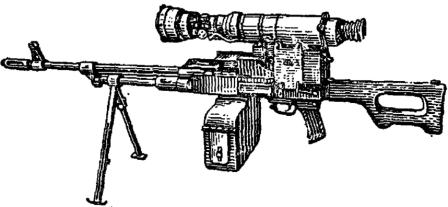 Рис. 41. Прицел ППН-3 на пулемете Калашникова